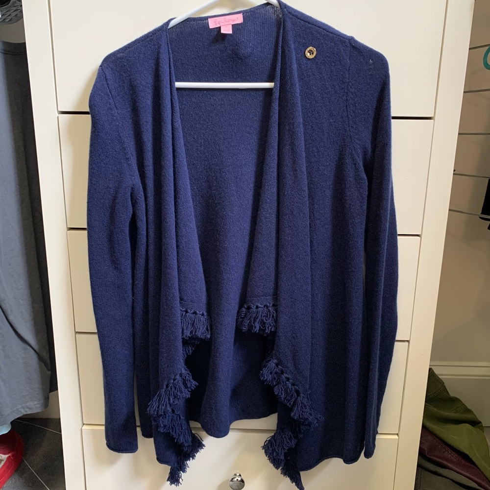 Navy Lilly Pulitzer cashmere cardigan